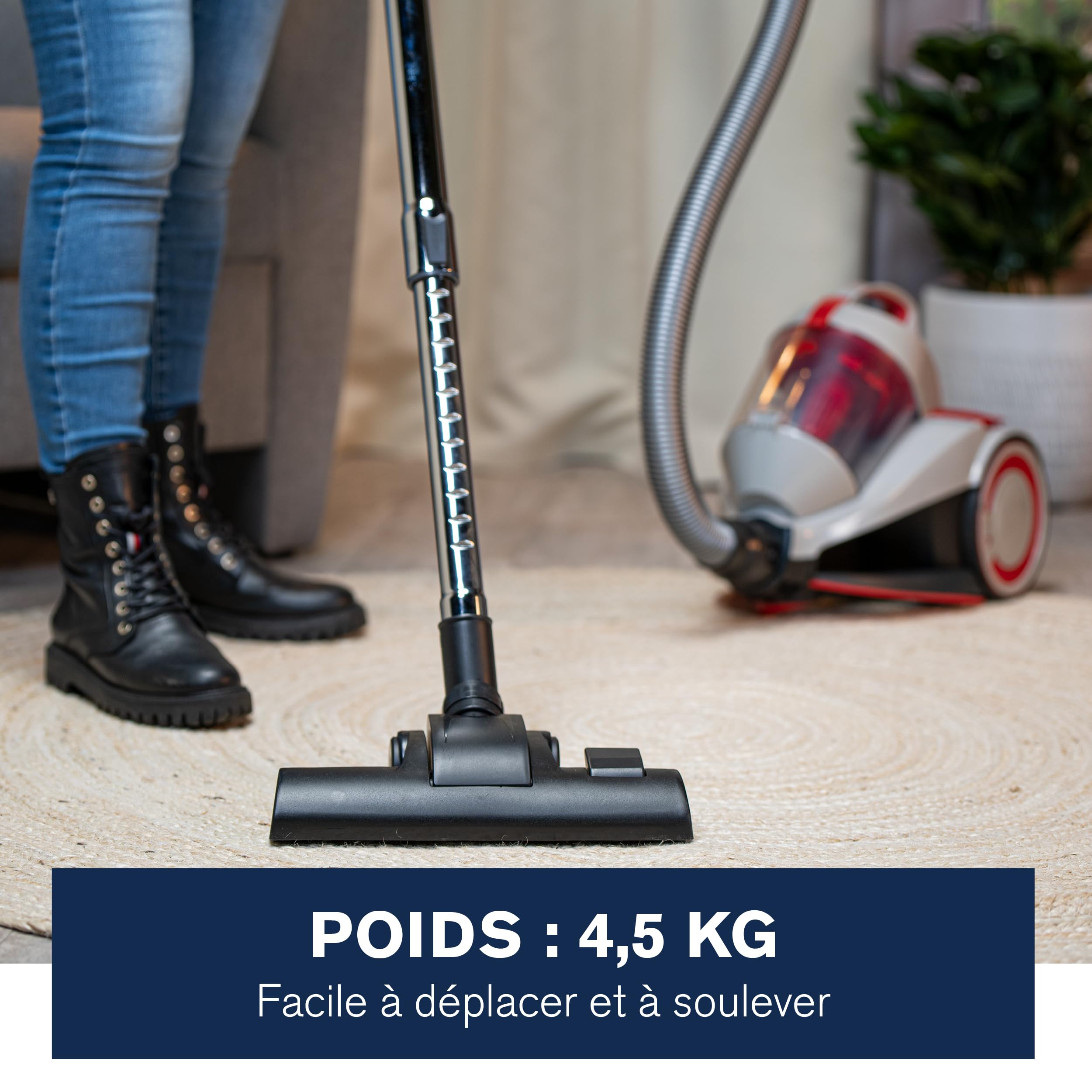 Dirt Devil Aspirateur DD2502 700 W Filtre HEPA 12, brosse combinée, buse coins-parquet, réservoir 1,8 l