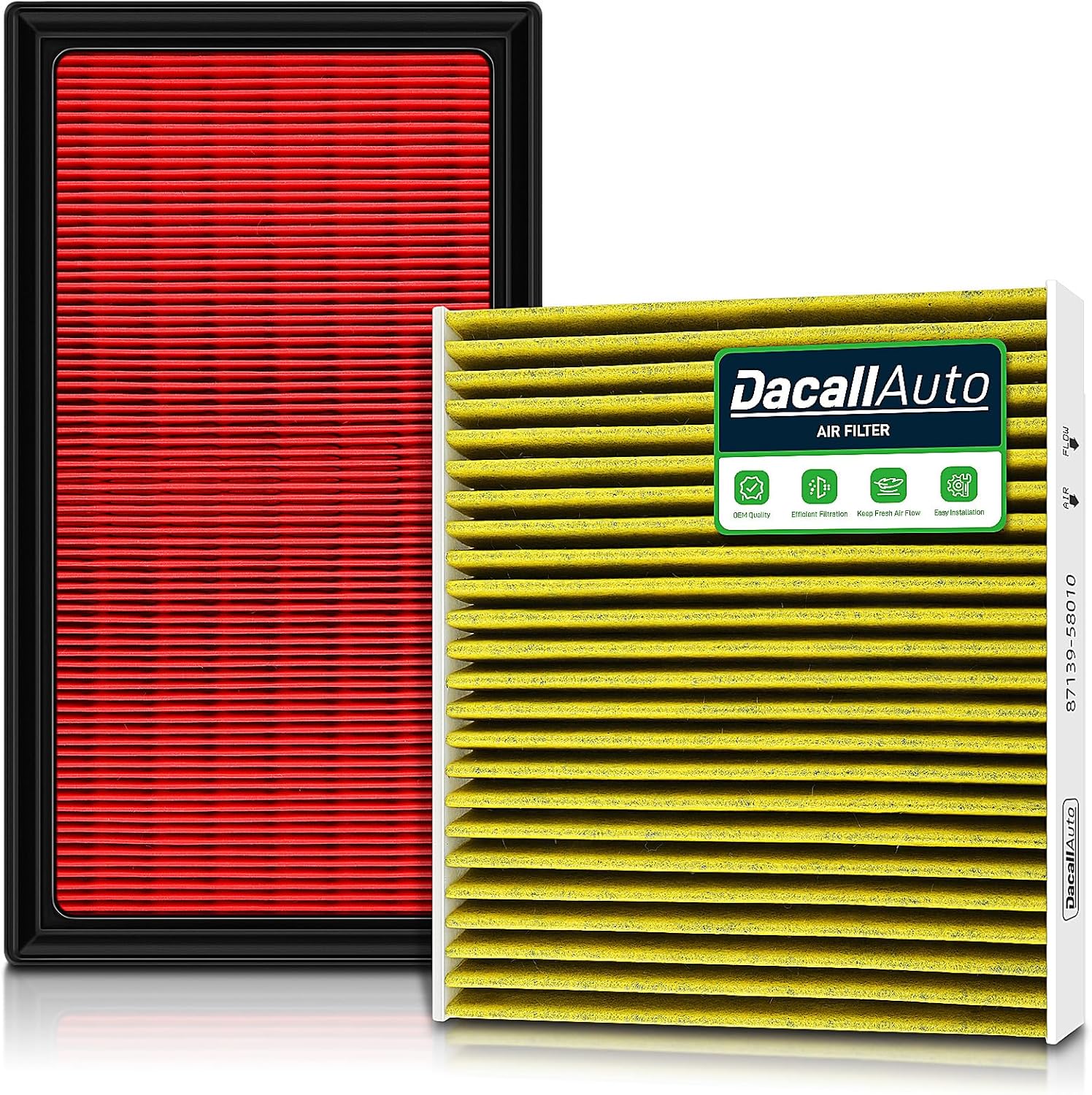 Engine & Cabin Air Filter Set for Toyota RAV4 Hybrid (2019-2025), Camry Hybird (2018-2026), Highlander Hybrid (2020-2026), Sienna Hybrid(2021-2026). ONLY 2.5L Hybrid. CA12289 CF12157 17801F0020
