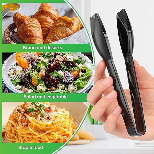 Miniatura 3 de Pinzas de plástico para servir de 6 pulgadas, utensilios de servir festoneados a granel, accesorios de charcutería, pinzas resistentes para cocinar
