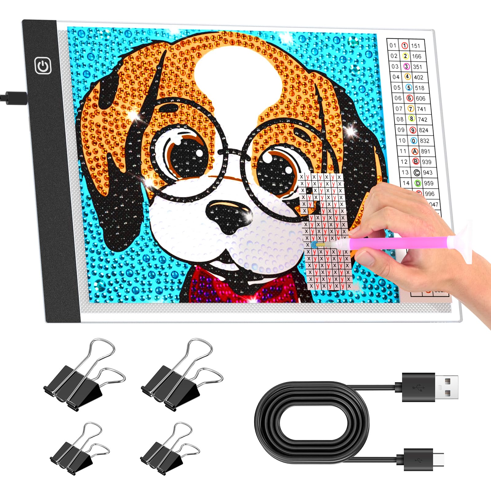 Comzler A4 Tracing Light Box, LED Light Up Board Light Pad for Tracing, Ultra-Tin USB Power Artcraft Copy Light Table for Artists, Sketching, Drawing, Stenciling, Animation - Black