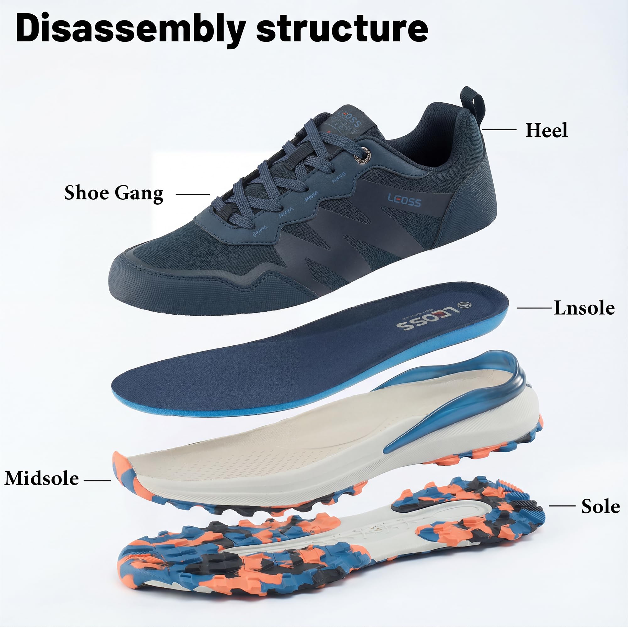 Męskie buty trekkingowe, sznurowane, buty uliczne, buty rekreacyjne, buty trekkingowe, skórzane, buty sportowe, antypoślizgowe