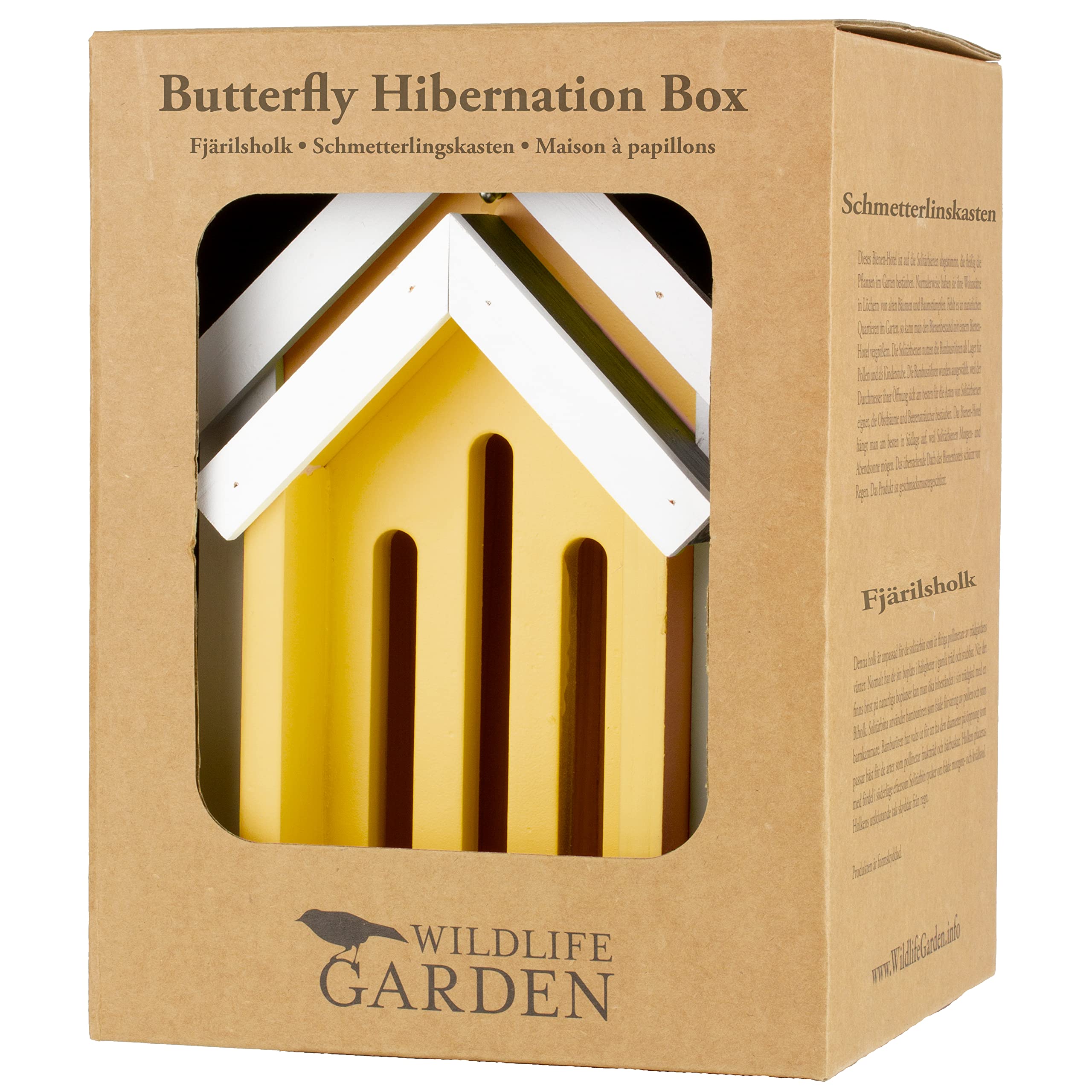Wildlife Garden WG303 Schmetterlingskasten Gelb - Schmetterlingshaus aus Holz