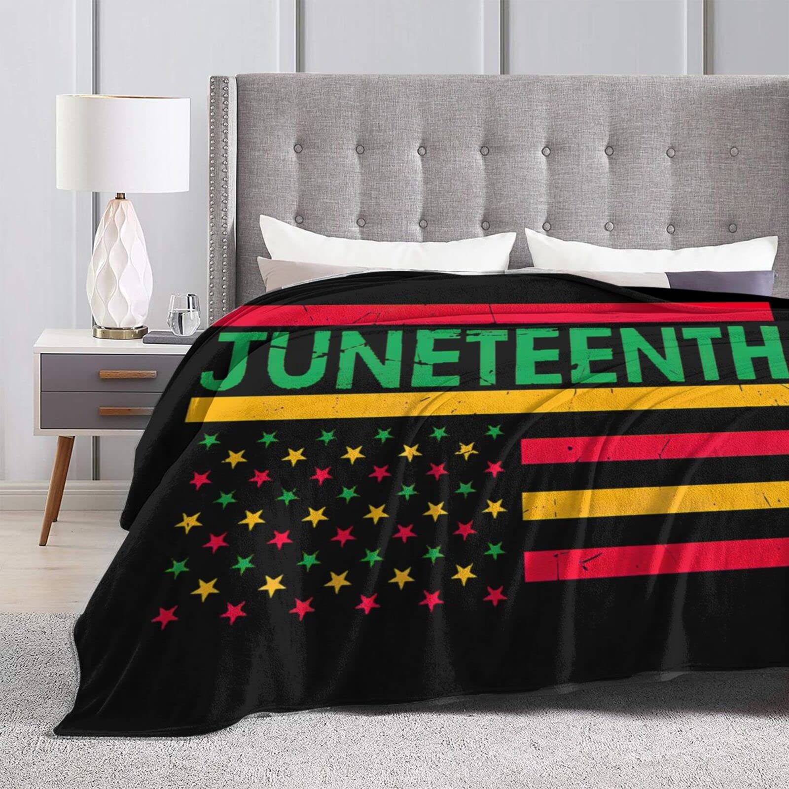 Juneteenth is My Independence Day 1865 19. Juni Flanelldecke, ultraweiche Micro-Fleece-Überwurfdecken, warme Klimaanlage, leichte Bettwäsche für Sofa, Couch, Stuhl, die ganze Saison über