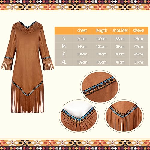 Miniatura 2 de Foaincore Juego de 5 piezas de disfraz indio nativo americano, disfraz de princesa nativa de doncella americana, suministros de cosplay para