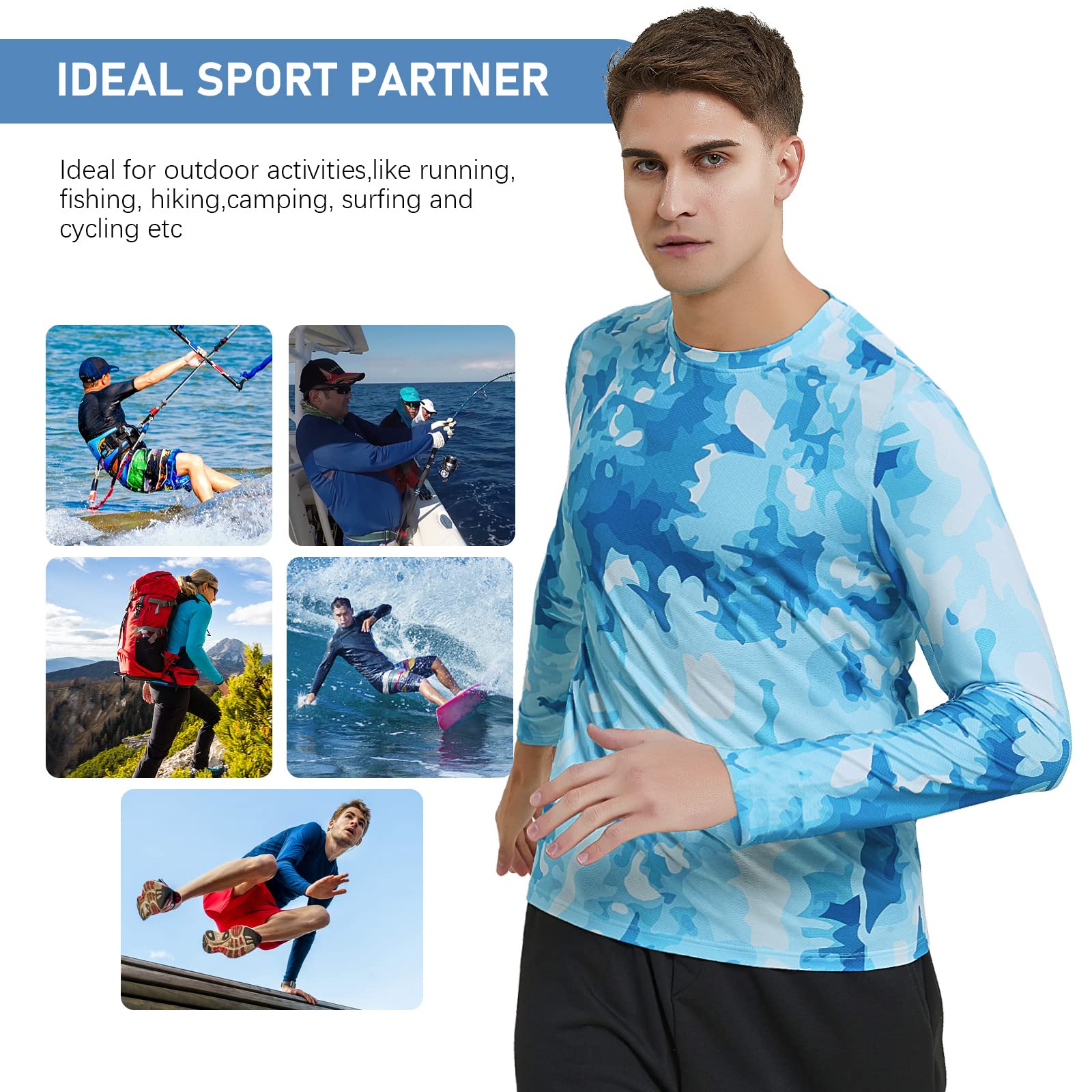 MEETWEE Maglia a Maniche Lunghe per Protezione Solare UPF 50+ Rash Guard da Uomo, Perfetta per Surf, Corsa e Nuoto Asciugatura Rapida e Protezione Solare per Il Top