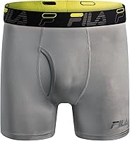 Vista 5 de Fila Calzoncillos tipo bóxer para hombre de 6 pulgadas con bragueta frontal, 90% poliéster, 10% elastano, paquete de 4