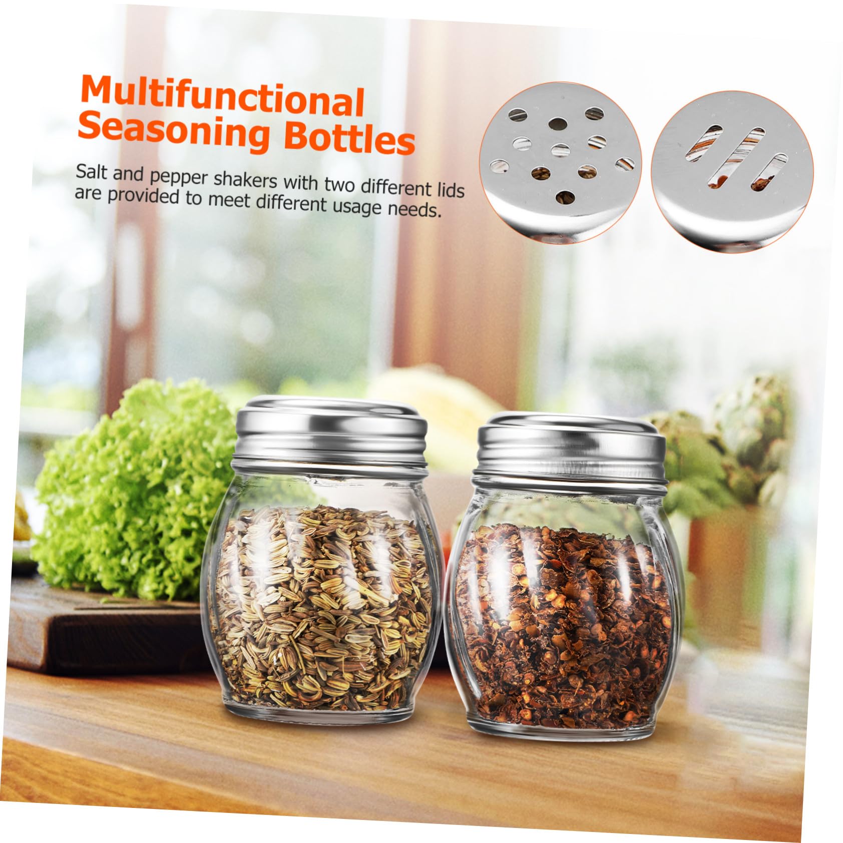 GLEAVI 10 piezas Botellas de Condimentos Transparentes con Dos Tipos de Tapas Saleros y Pimenteros Portátiles para Cocina Hogar y Barbacoa Exterior
