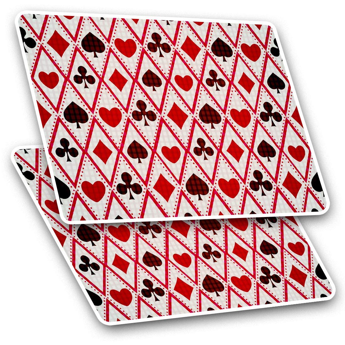 Destination Vinyl Ltd Multi Rectangle Stickers (Set Of 2) 10Cm - Playing Cards Hearts Spades 3724