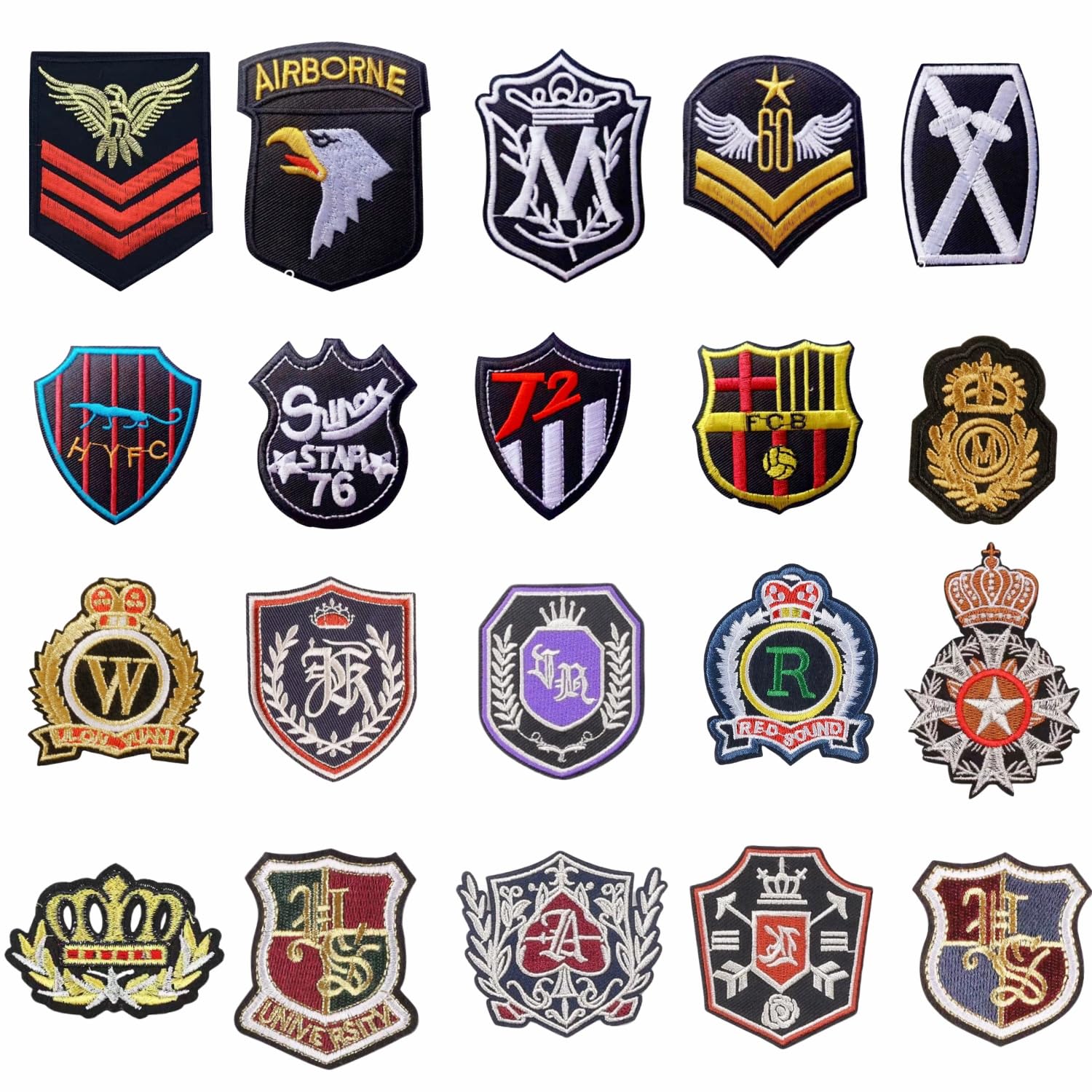 Amazon.co.jp: 20Pcs 刺しゅうパッチ アイロンワッペンセット 刺繍