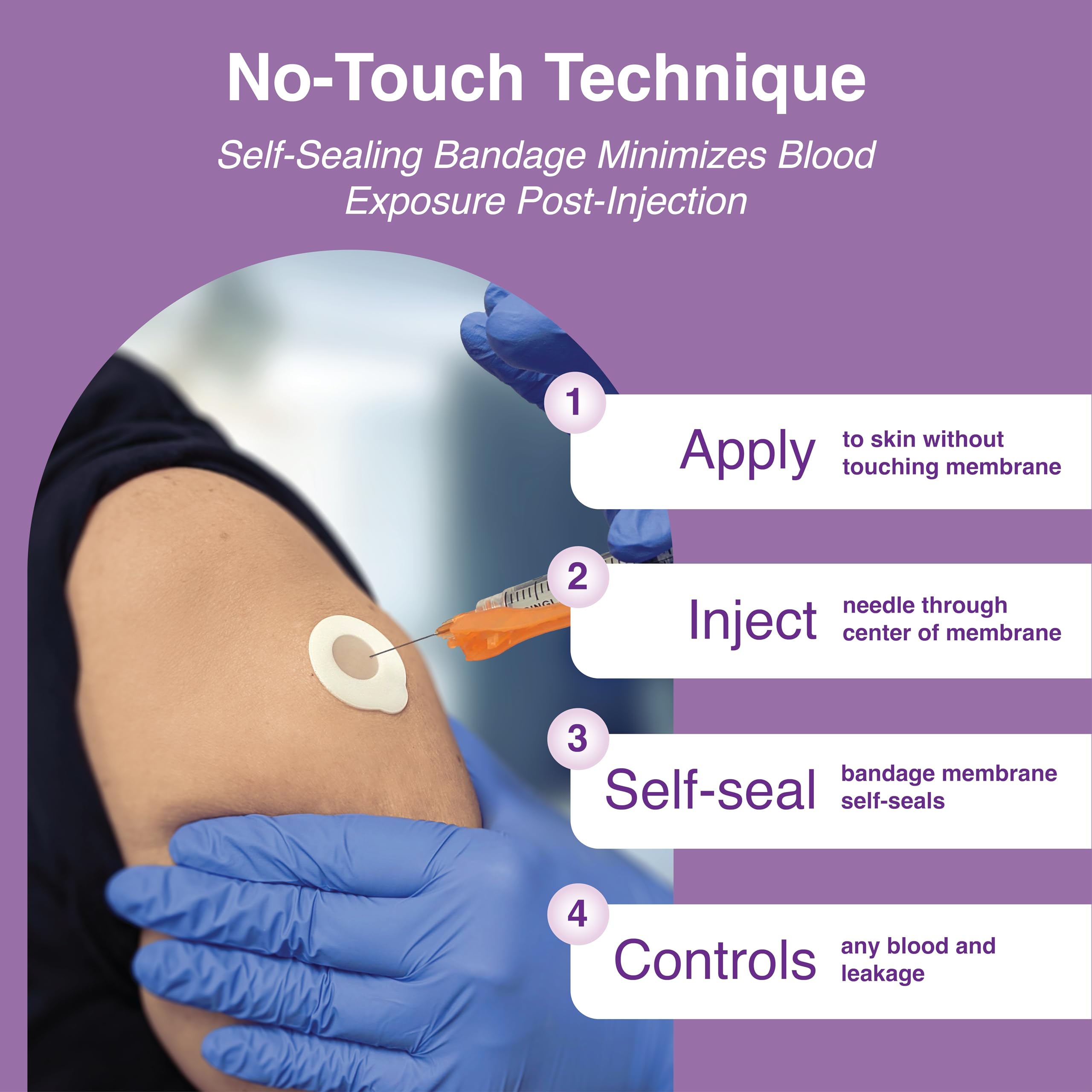 Dropsafe Benda adesiva per proteggere la pelle e limitare l'esposizione ai contatti, membrana autosigillante con design a tenuta stagna per controllare le perdite, diametro di 3,5 cm, scatola da 100
