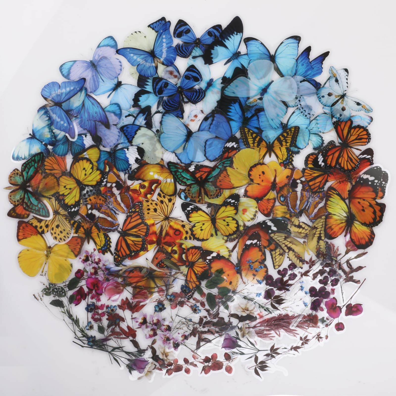Bigqin 120 Piezas Pegatinas Naturaleza Vintage Juego Pegatinas Estéticas Para álbumes Recortes Pegatinas Mariposa Flores para Diario Ordenador Portátil Ventana Letras Tarjetas Bricolaje Pared