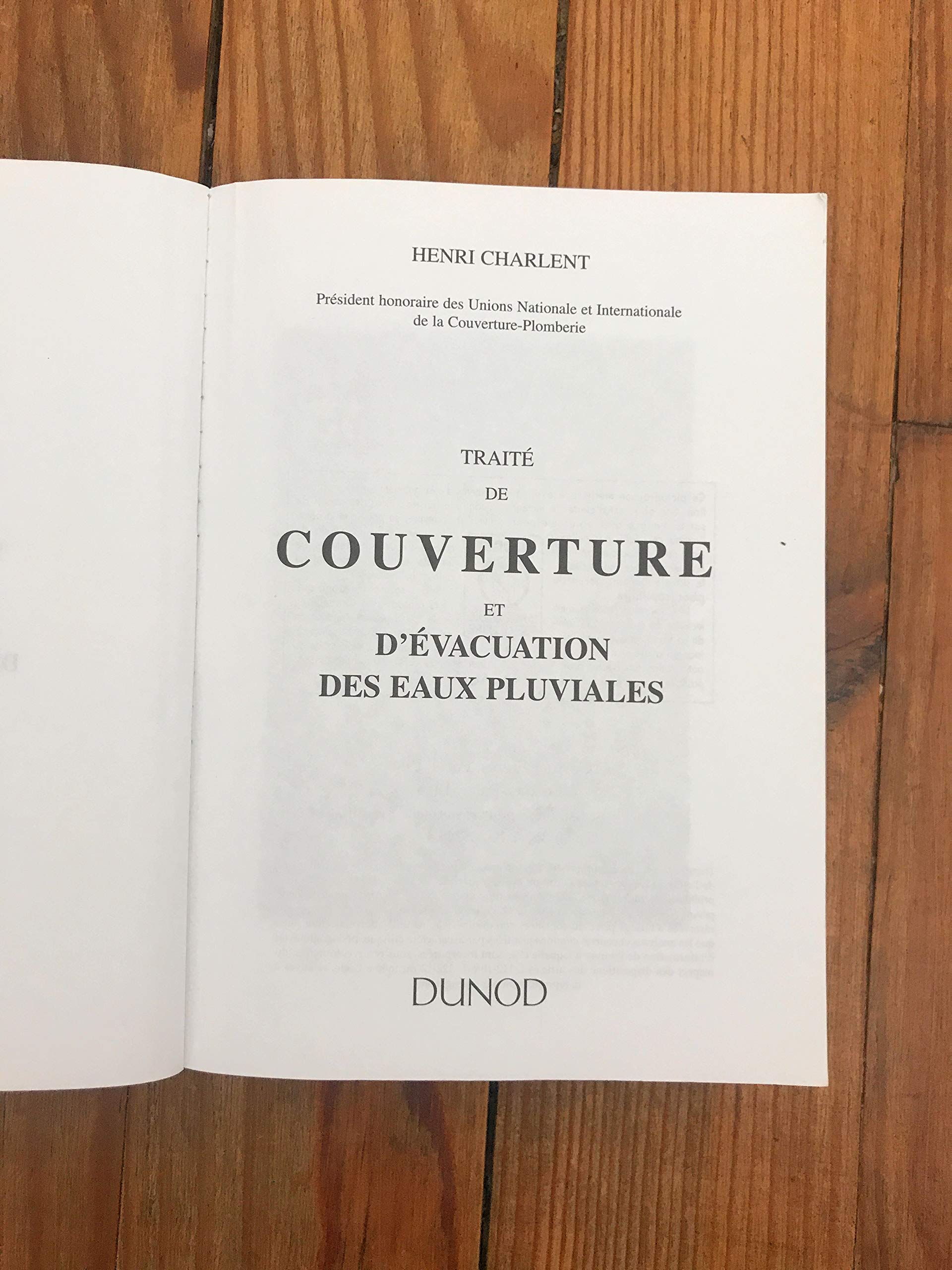 Traité de couverture et d'évacuation des eaux pluviales