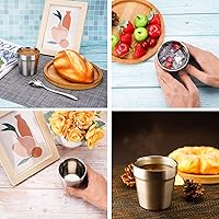 Vista 7 de Beasea Mini vasos de acero inoxidable, juego de 4 vasos de metal de 6 onzas, apilables de acero inoxidable 304, vasos de doble pared con aislamiento