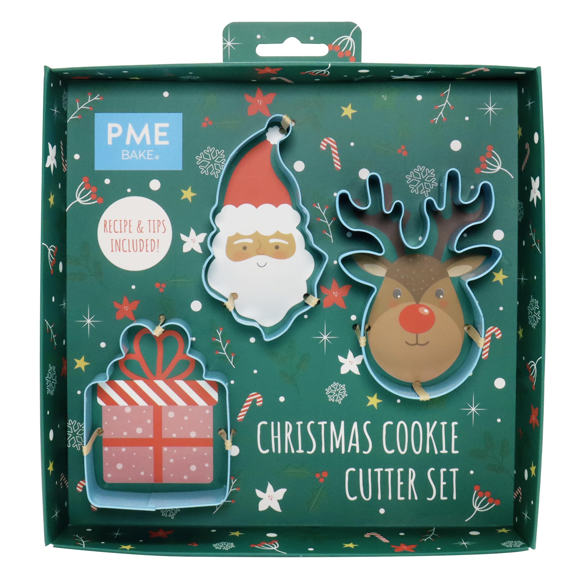 PME Santa Cookie Cutter Set, Christmas, Blue