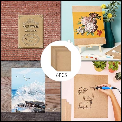 Miniatura 6 de DARENYI Tableros de madera de fibropanel de densidad media A4 para manualidades de 0.079 pulgadas (0.079 in), reemplazo de hojas de madera de