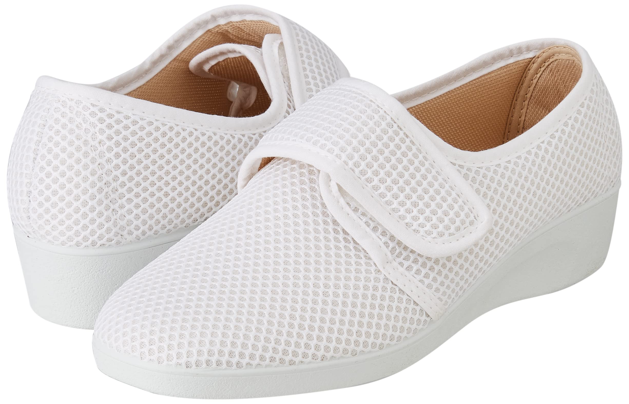 CoboFamily Zapatillas Casa Mujer Verano Comodas Ligeras Transpirables Rejilla Sandalias Interior Exterior Cuña Punta Cerrada Suela Caucho Antideslizante Flexible Ajustables Velcro Tallas 35 - 41