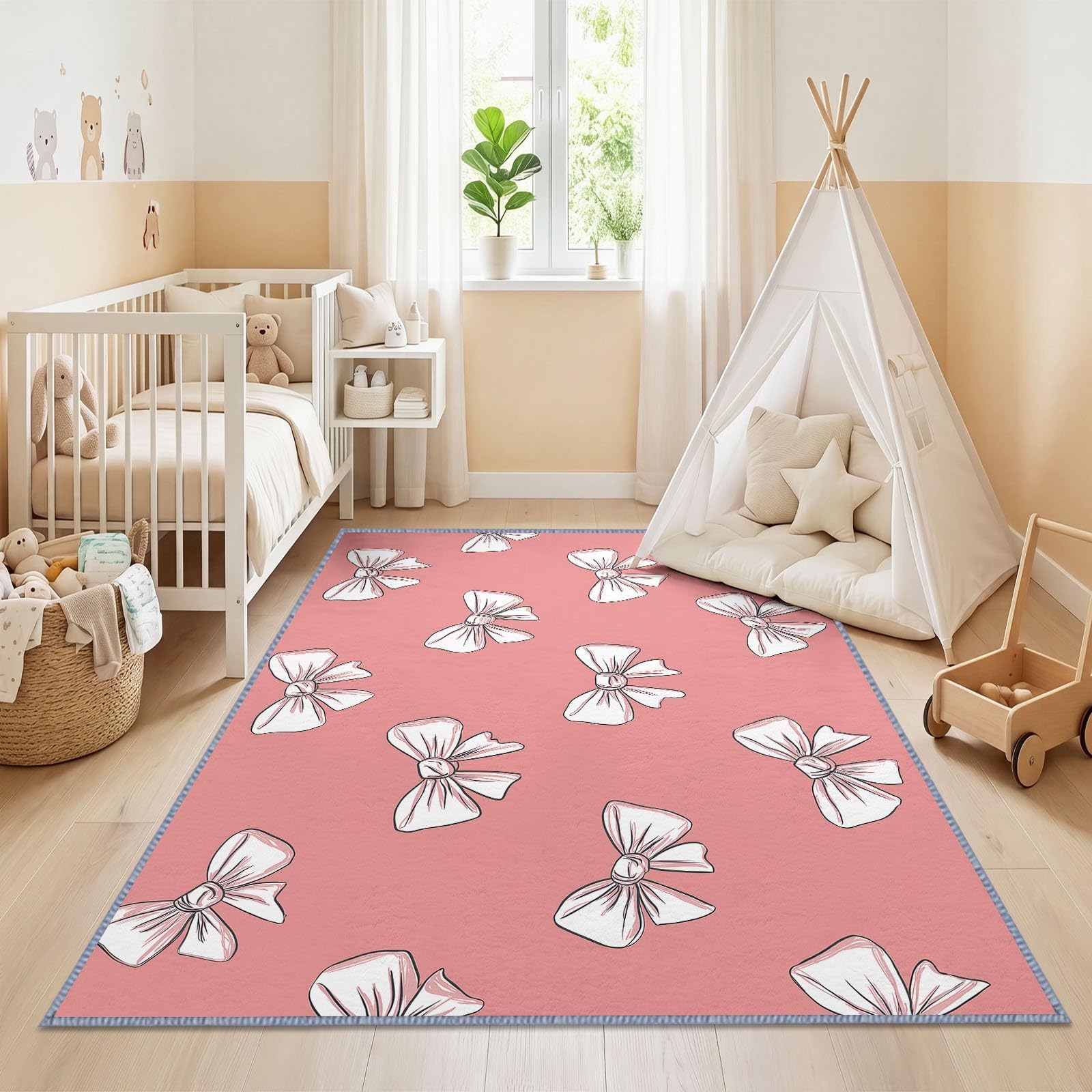 Zmywalny dywan do salonu, 120 x 170 cm, kreskówkowy antypoślizgowy dywan z niskim runem, minimalistyczny duży dywan do sypialni, kuchni, jadalni, pokoju dziecięcego, przedpokoju, przedpokoju