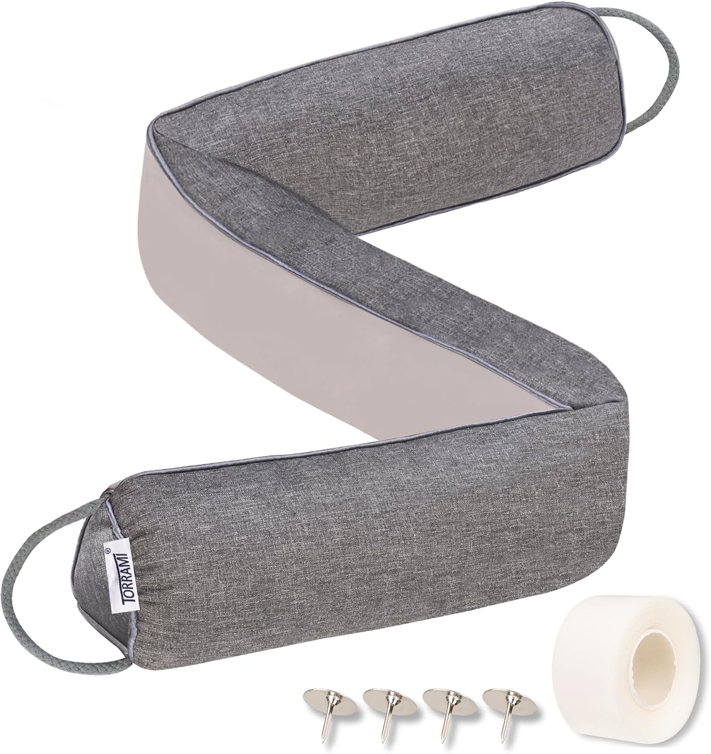 TORRAMI 38" Door Draft Stopper for Bottom of Doors, Seal Blocks Hot Air, Noise, Bugs, Keeps Cold AC in Window Gap Filler Draft Stoppers,Gray