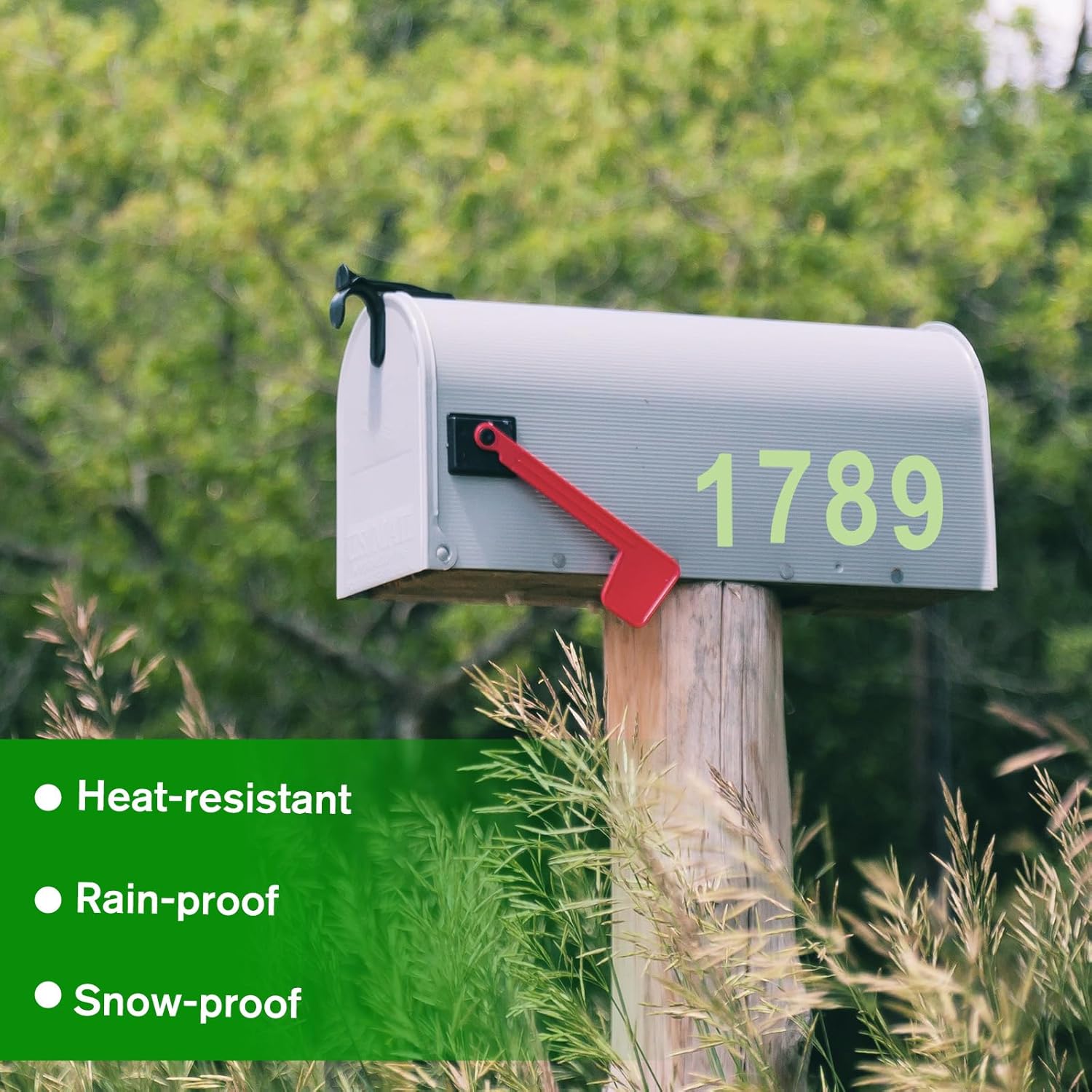 30 Pcs Glow in the Dark Mailbox Numbers, Reflective Mailbox Number Stickers for Outside, 2.4" Waterproof Adhesive Vinyl Number Stickers for Signs, Door, Cars, Trucks, Garbage (0-9, 3 Sheets)