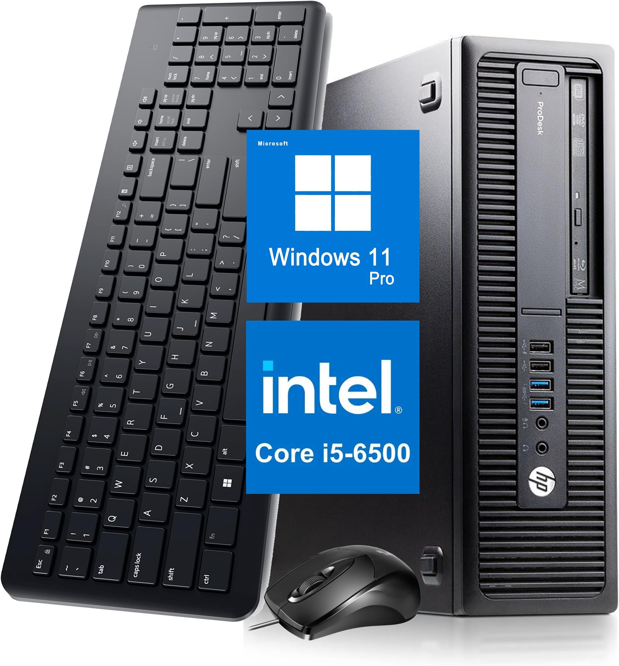 HP ProDesk 600 G2 SFF Win11 Pro Desktop Computer, Small Form Factor Intel Core i5-6500, 8GB RAM, 500GB HDD, VGA, DisplayPort, RJ-45 (Renewed)