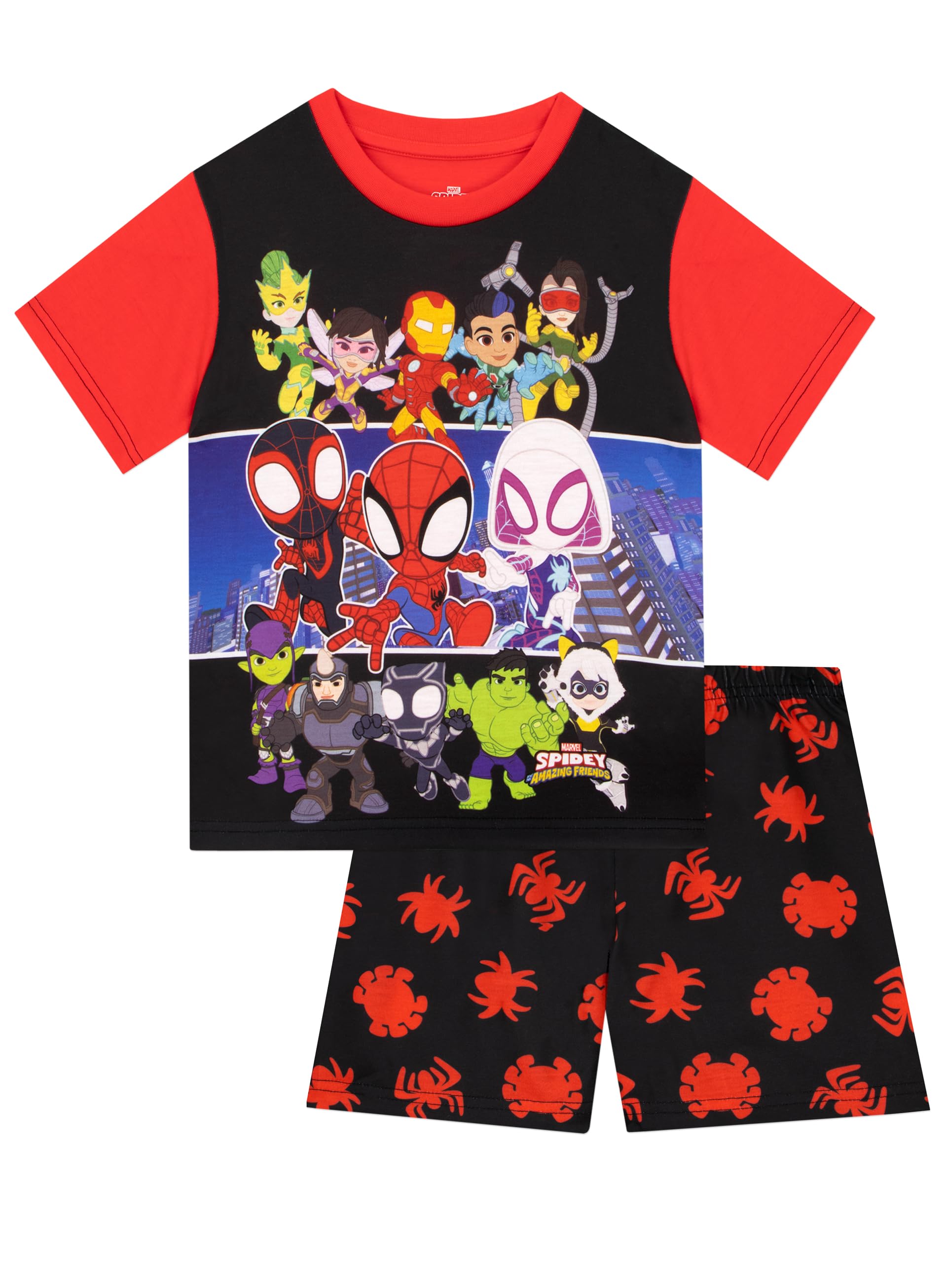 MarvelSpidey And His Amazing Friends Pajamas Spiderman Pajamas For Boys  Boys Short PJs For Summer
