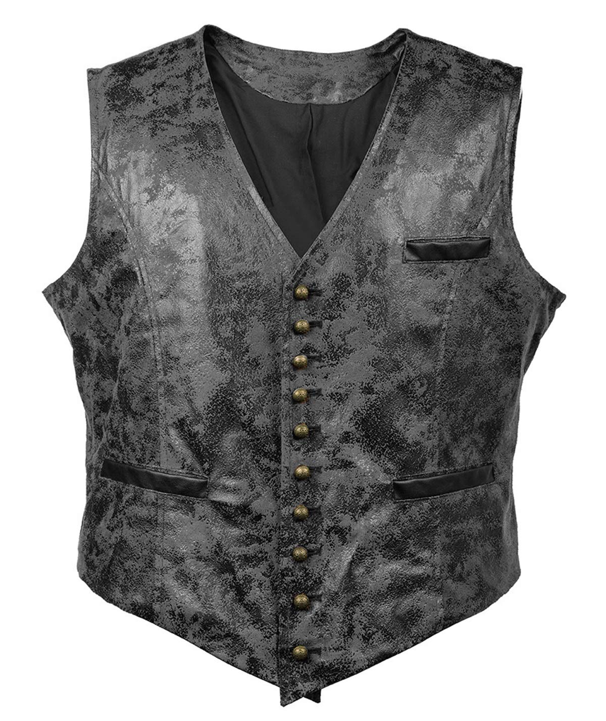 bslingerie Mens Steampunk Faux Leather Cowboy Waist Coat Vest-picture-37