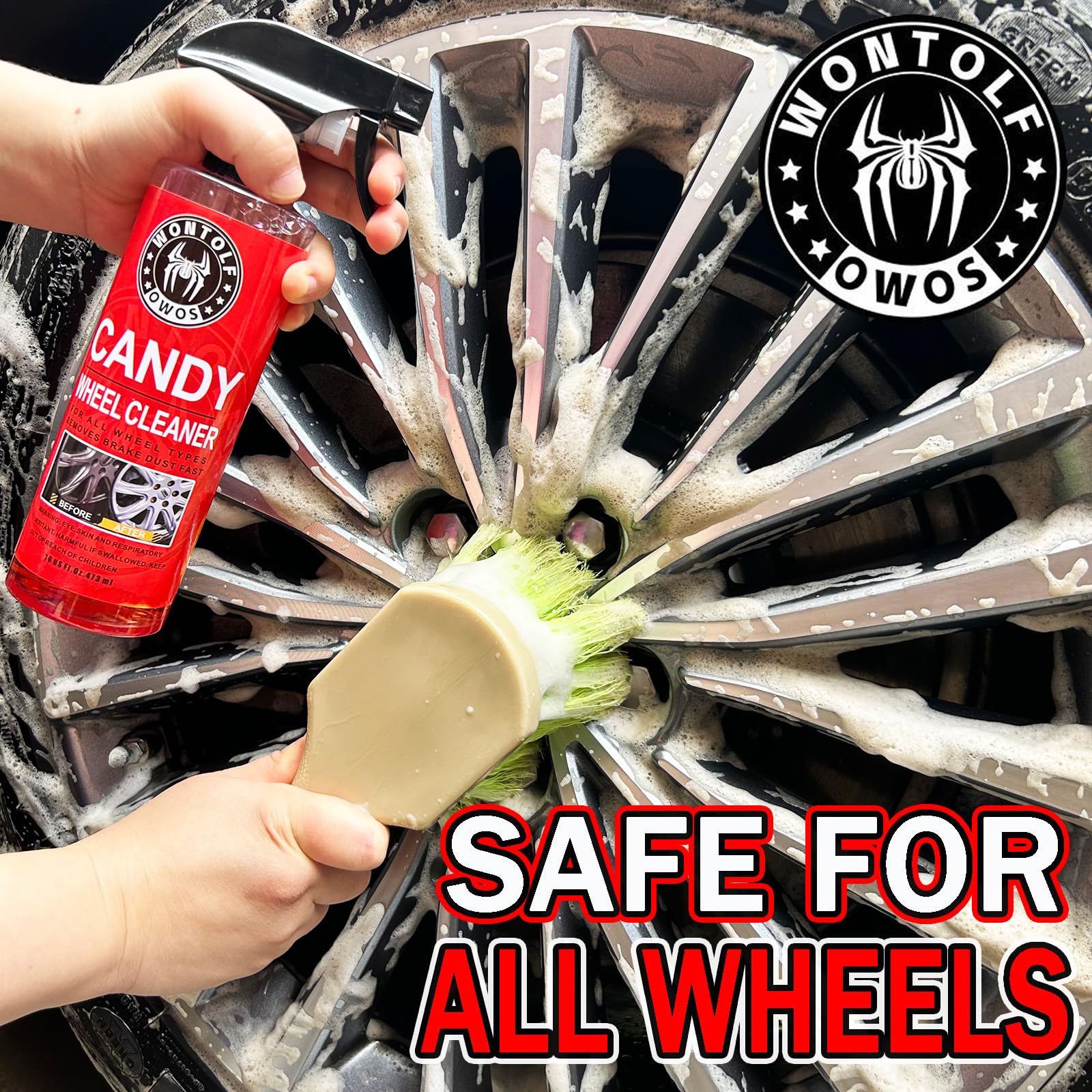 Car Wash Kit with Car Wash Soap Shampoo, Interior Cleaner, Wheel Cleaner, Car Detailing Cleaning Care Kit for Cars Trucks RVs SUVs Motorcycles Detailing Cleaning