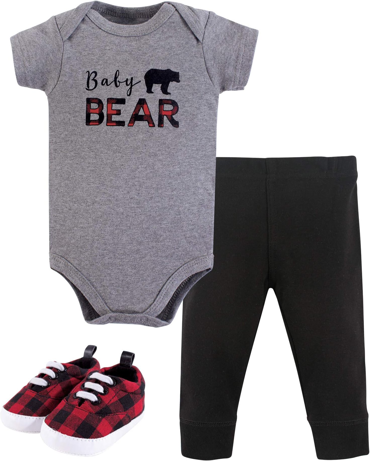Unisex Baby Cotton Bodysuit, Pant and Shoe Set