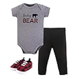 Unisex Baby Cotton Bodysuit, Pant and Shoe Set
