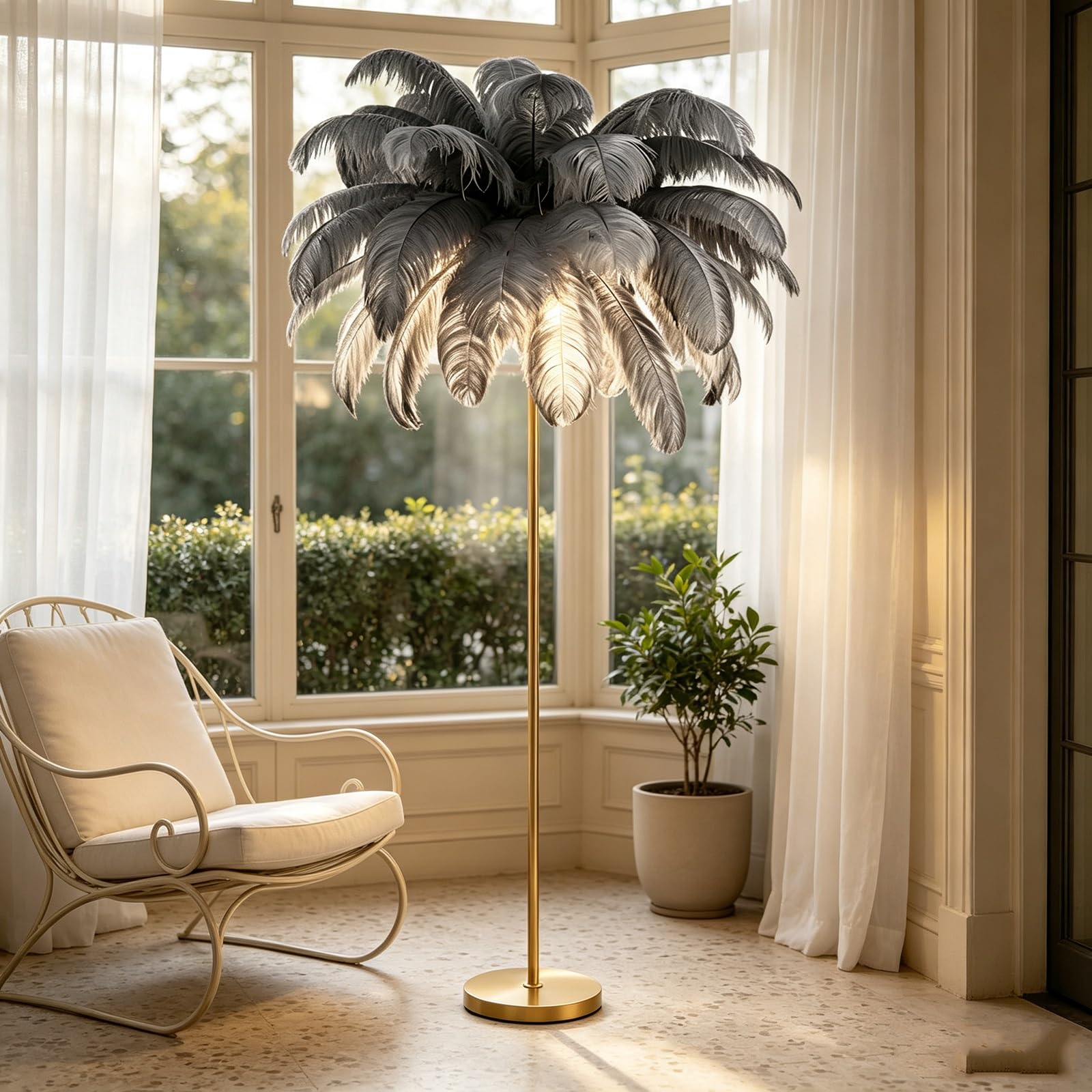LCNDKF Eye-Care Feather Floor Lamp