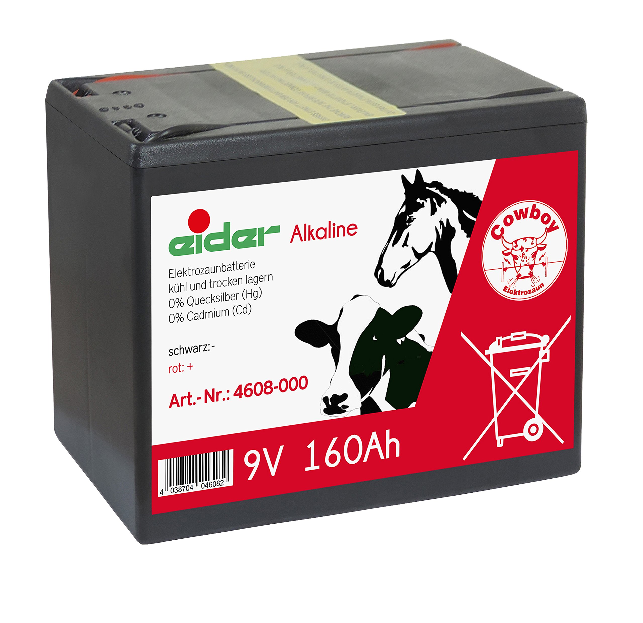 Eider Baterie opakowanie ekonomiczne: 4X 9 V bateria alkaliczna 160 Ah - d?ugi czas pracy i korzystna cena - dla 9 V urz?dze? do pastwiska