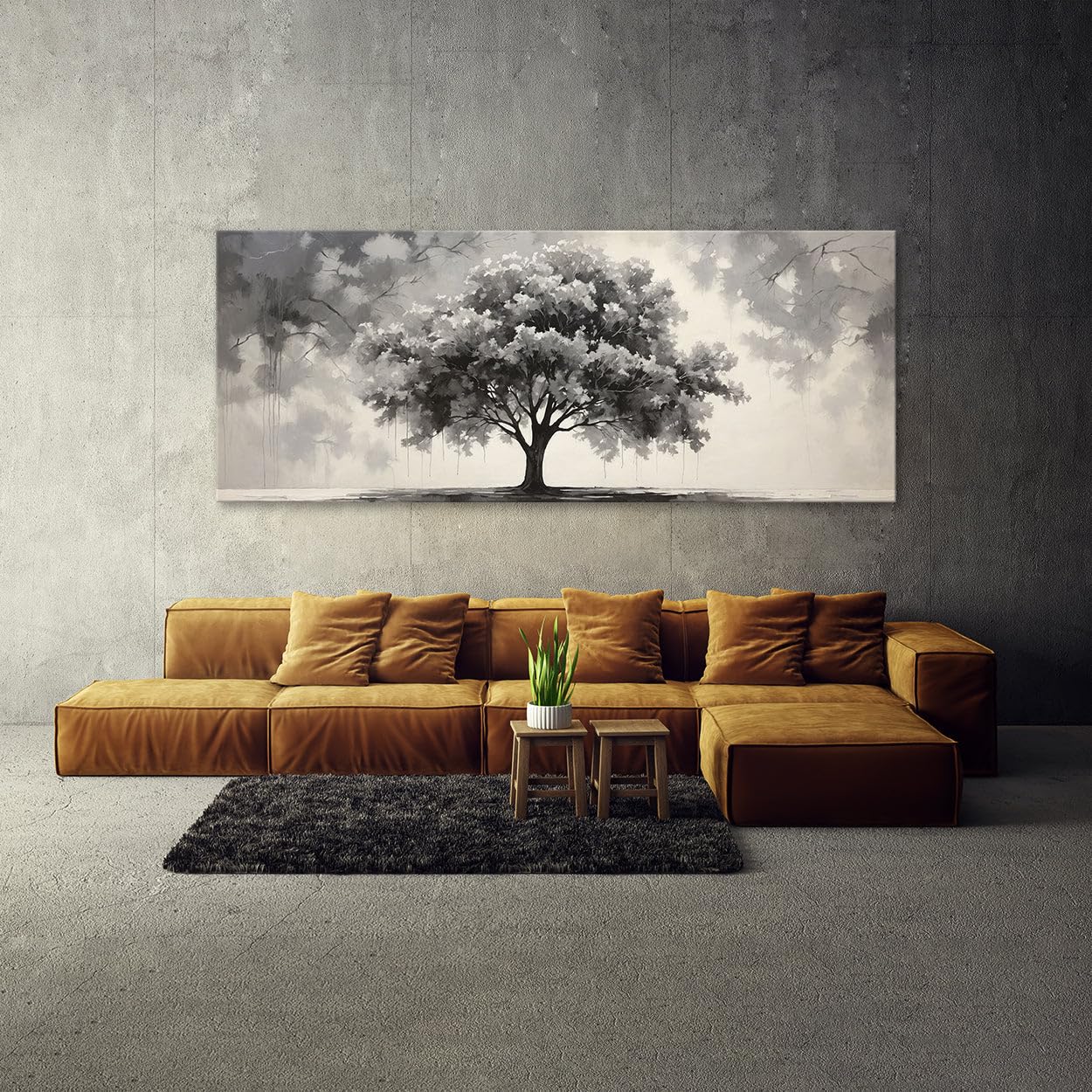 Amazon.com: Sense Canvas Sycamore Tree Monochrome Depth 94 Canvas