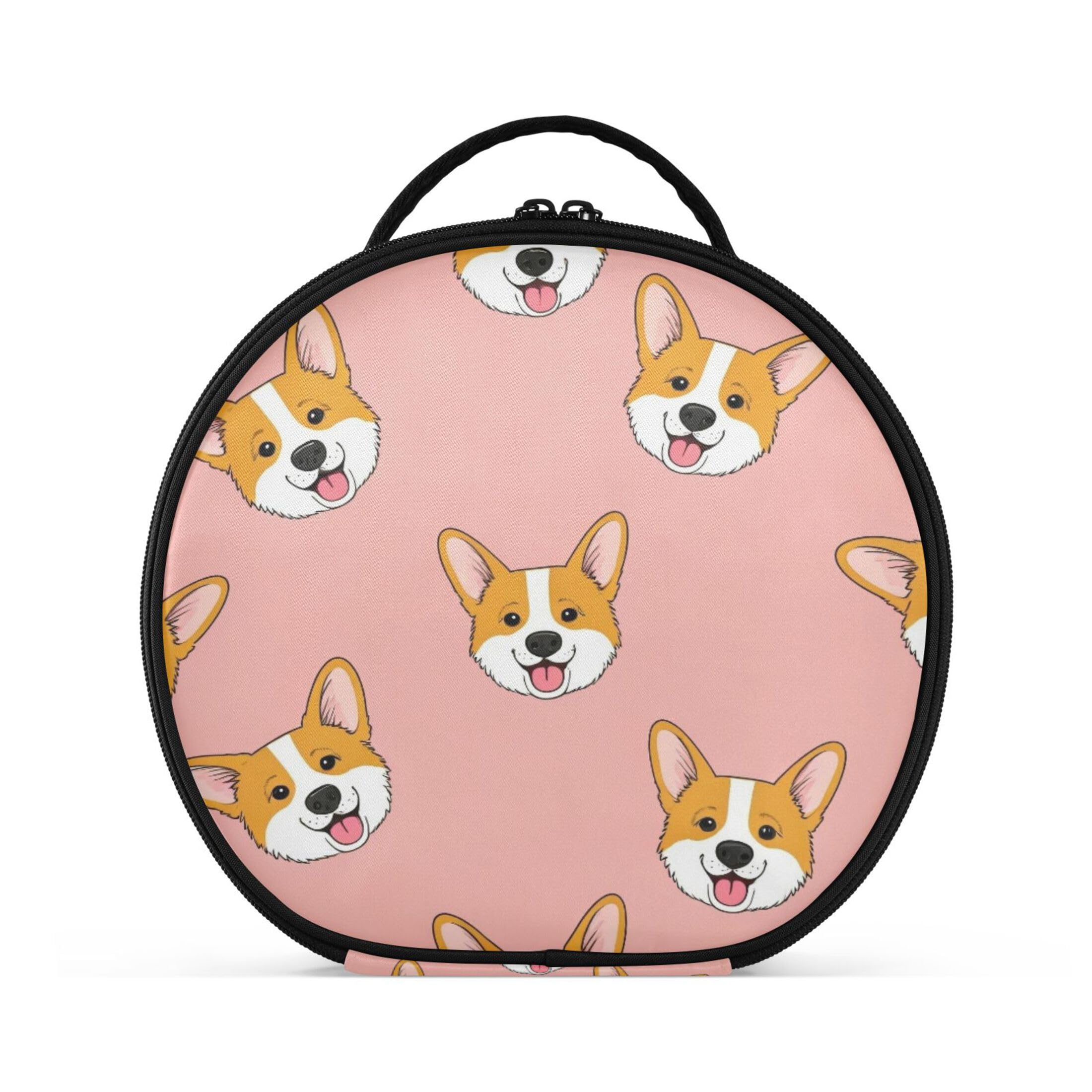 Takiito Cute Dogs Travel Makeup Case Portable Makeup Box Artist Cosmetic Case Organizer With Adjustable Dividers