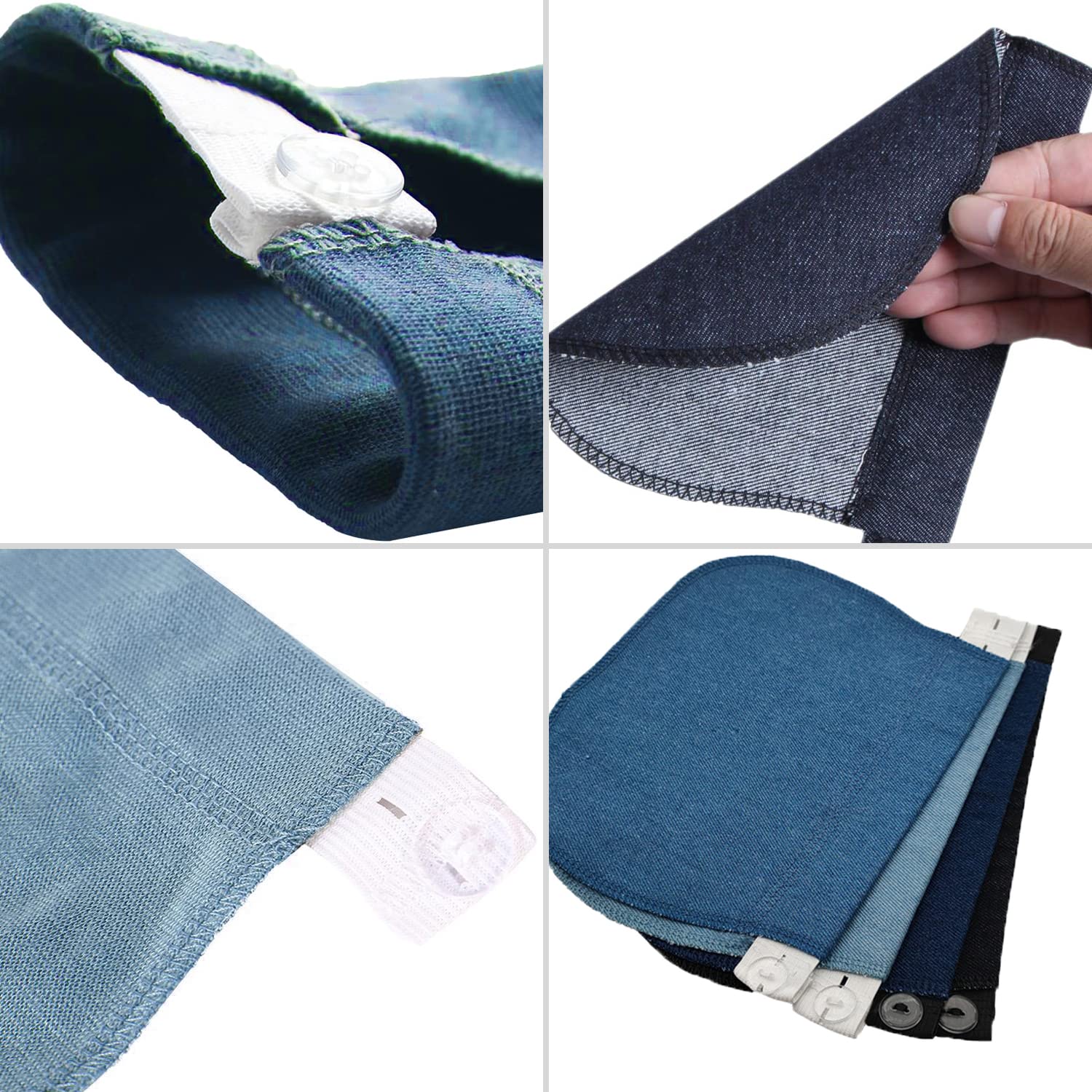 PFLYPF Ceinture en Jean 4 Pièces, Boucle d'Extension Règlable pour