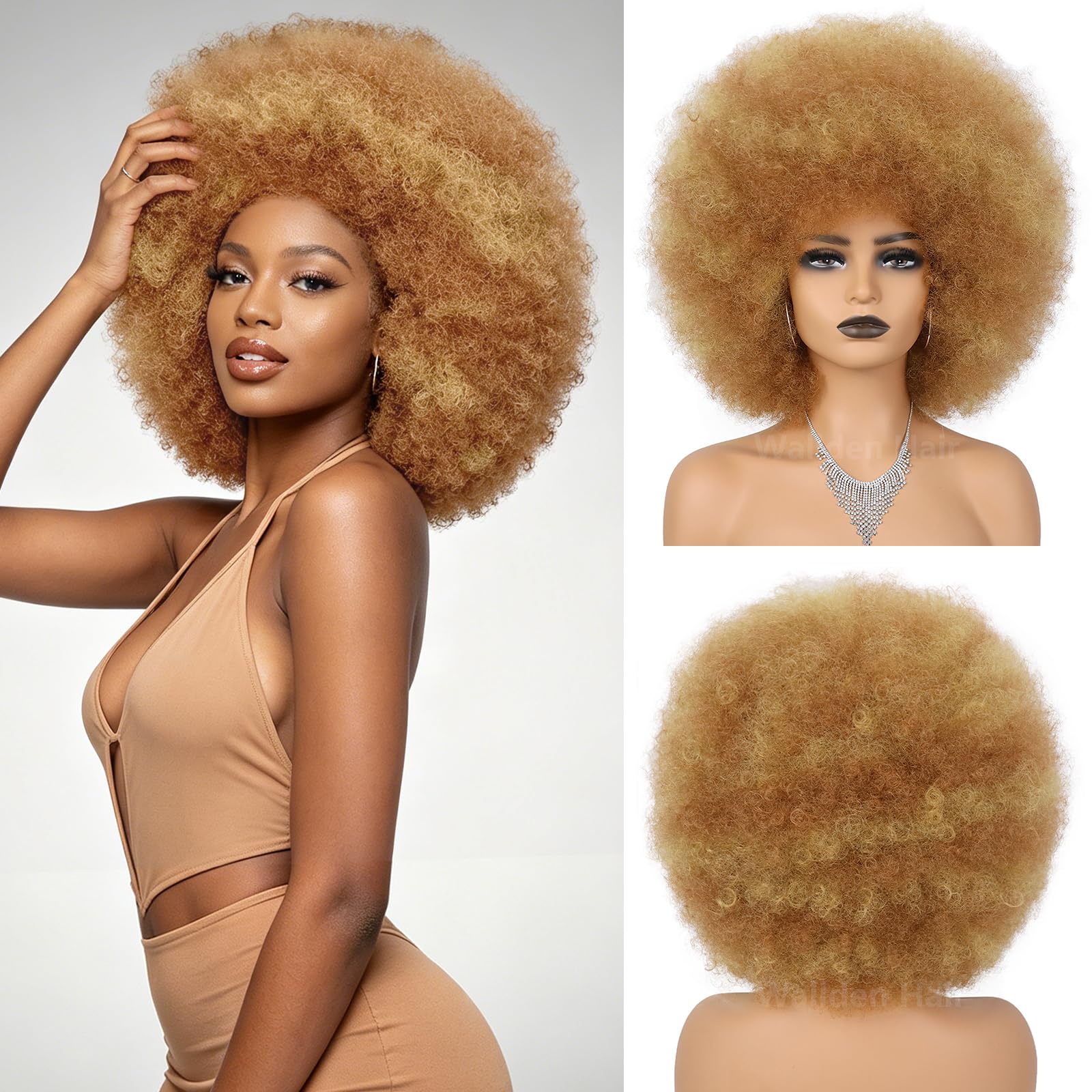 Amazon.com : Wallden Hair Short Afro Puff 70s Wigs for Black 