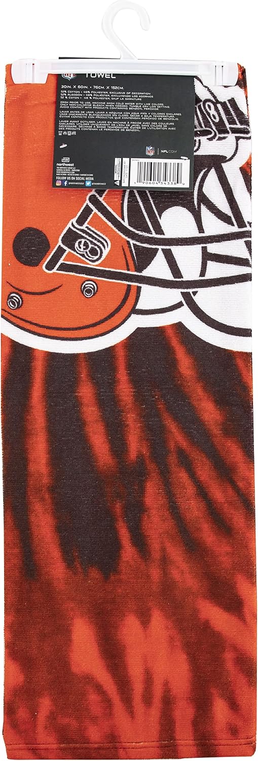 Northwest NFL Cleveland Browns Unisex-Adult Beach Towel, 30" x 60", Psychedelic image 3