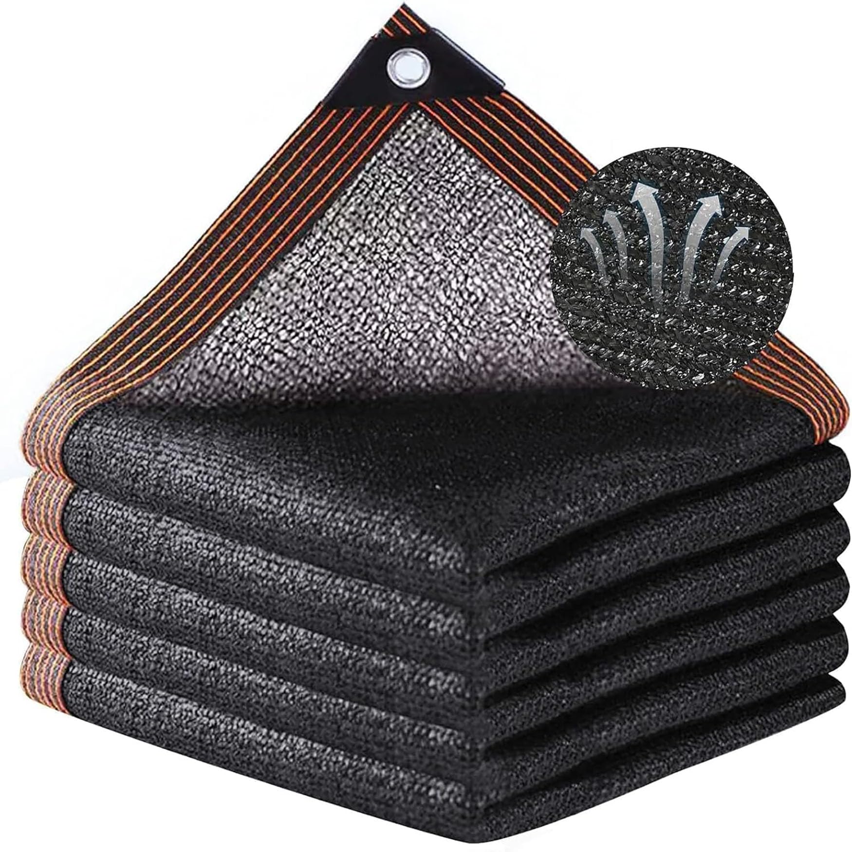 Filet d'ombrage 360x360 cm noir résistant au vent pour pergola