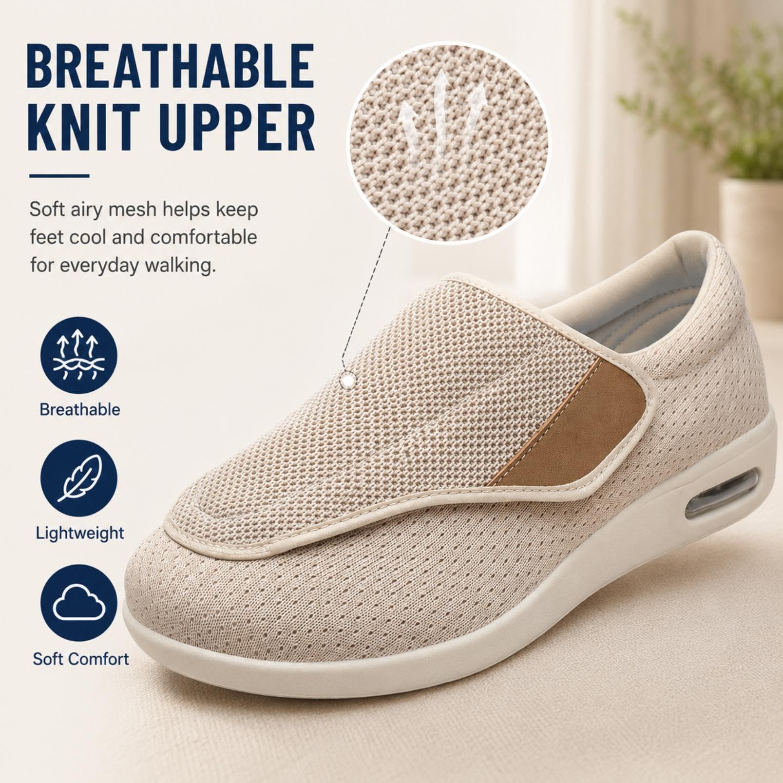 Generisch Diabetic Slippers Extra Wide Diabetic Shoes Arthritis Edema Swollen Feet