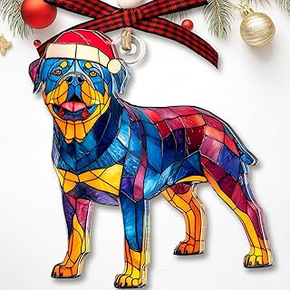 Rottweiler Ornaments for Christmas Tree 2025 – Acrylic Rottweiler Christmas Ornament – Rottweiler Gifts for Women, Men – Christmas Decoration 2025 for Rottweiler Lovers, DogMom, DogDad, Pet Lovers