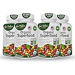 Aamatec Life Organic Superfood Greens Fruits and Veggies Complex - Best Dietary Supplement with 14 Greens and 14 Fruits & Vegetables with Alfalfa & Antioxidant Organic Ingredients Non-GMO 240 Capsules