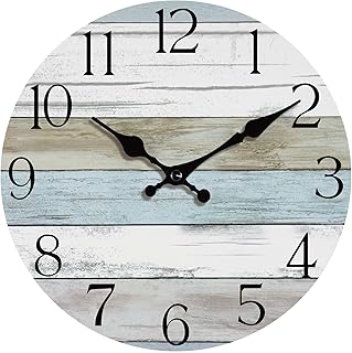 HYLANDA Wall Clock, Silent Non Ticking Wall Clocks Battery Operated, Rus...