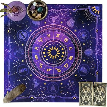 49x49cm Purple Altar Cloth for Tarot Readings Divination Ritual Table Cover