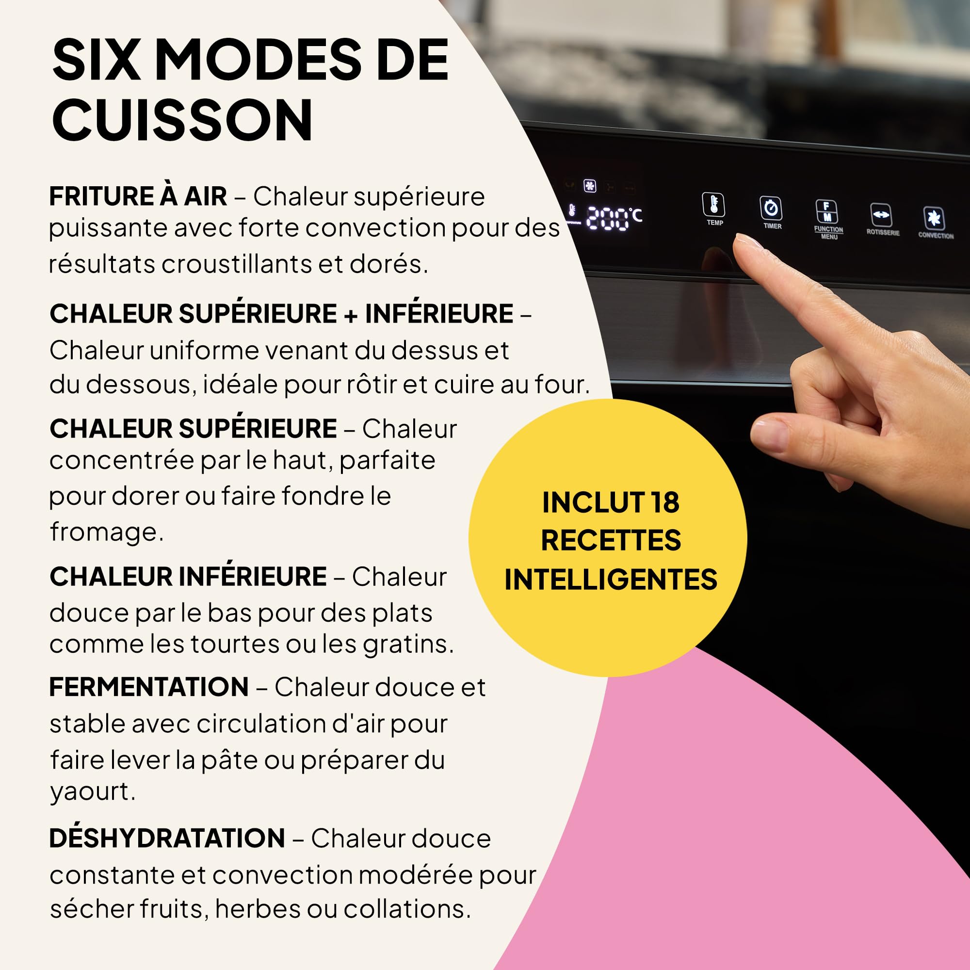 Fridja F77 Super Oven Pro 30L – Four friteuse à air numérique LED premium avec 18 programmes intelligents, fonction rôtissoire, rapide, puissant, polyvalent, intérieur inox, facile à nettoyer.