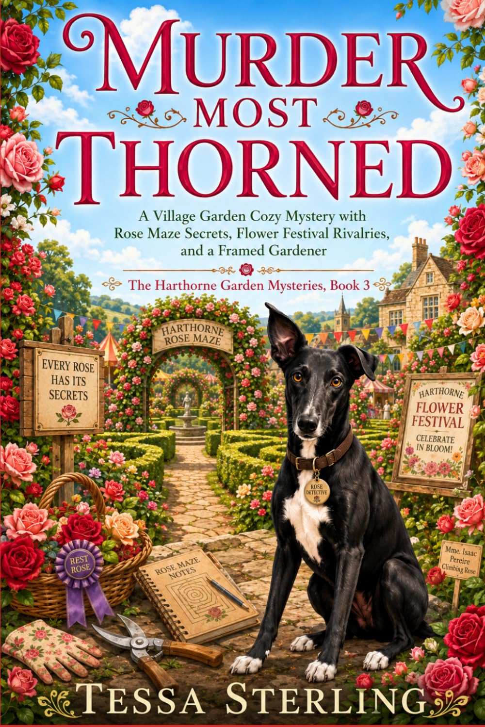 Murder Most Thorned: A Village Garden Cozy Mystery with Rose Maze Secrets, Flower Festival Rivalries, and a Framed Gardener (The Harthorne Garden Mysteries)
