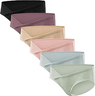HBselect Pack of 6 Underwear for Pregnant Women, Maternity Panties, Women's Underwear Made of Cotton, Pregnancy Postpartum Briefs