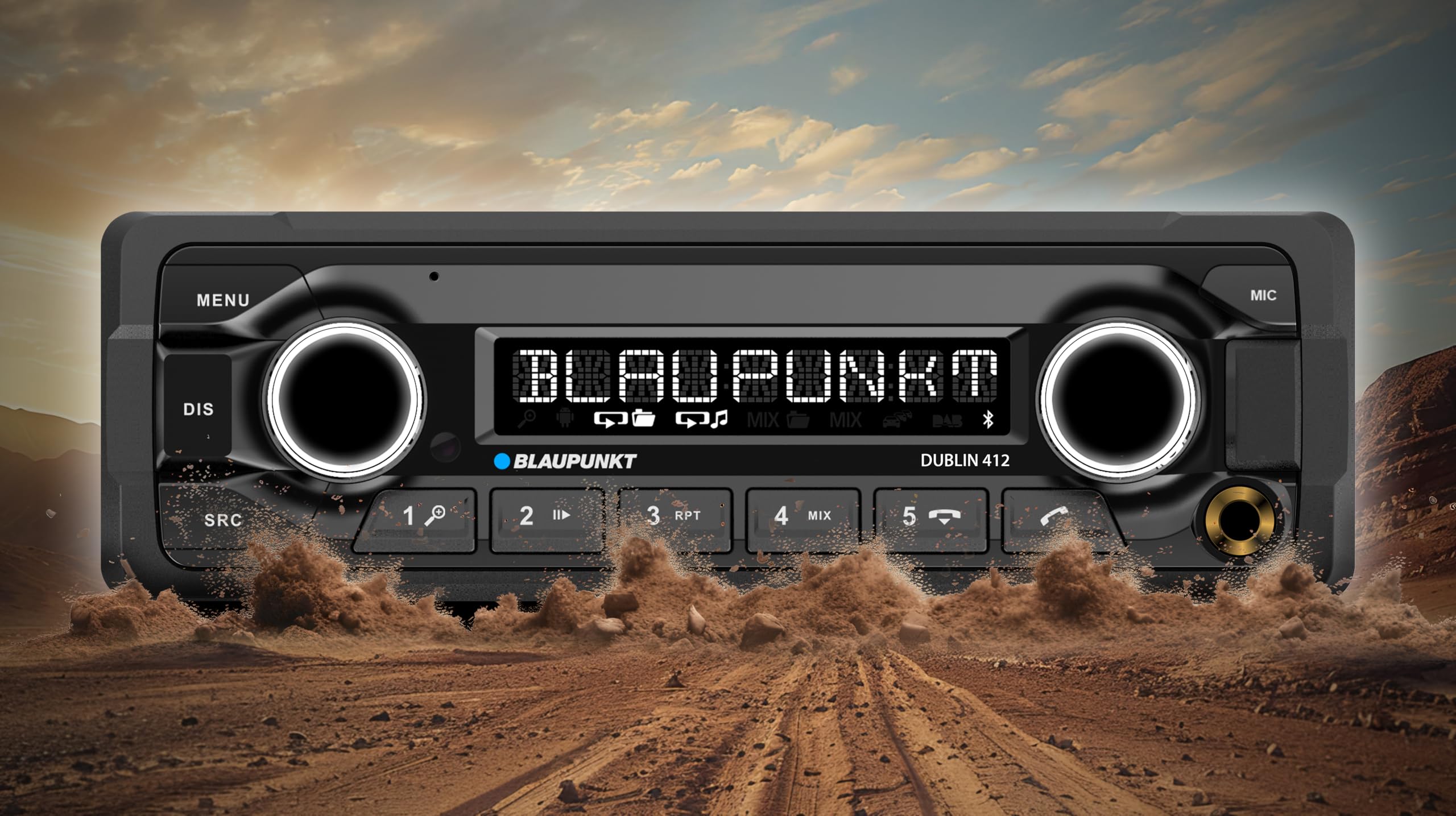 Blaupunkt Dublin 412, 1-DIN Autoradio, Bluetooth, AUX, USB, Freisprecheinrichtung, Lenkradfernbedienung, 200 Watt, schwarz