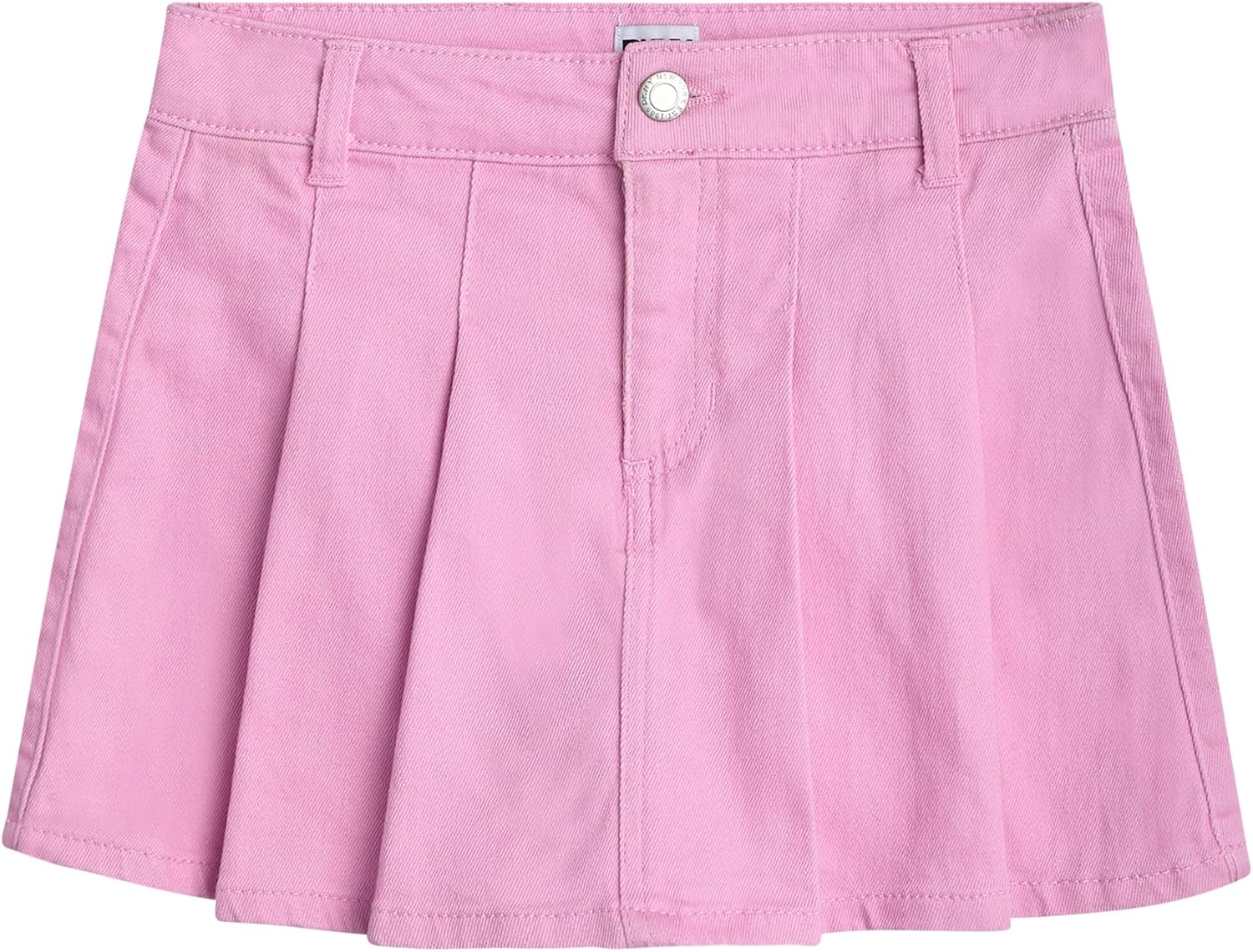 DKNY Girls Denim Skorts - High Waisted Girls Denim Skirt with Shorts Underneath Mini Kids Jean Skirt with Pockets (7-16)