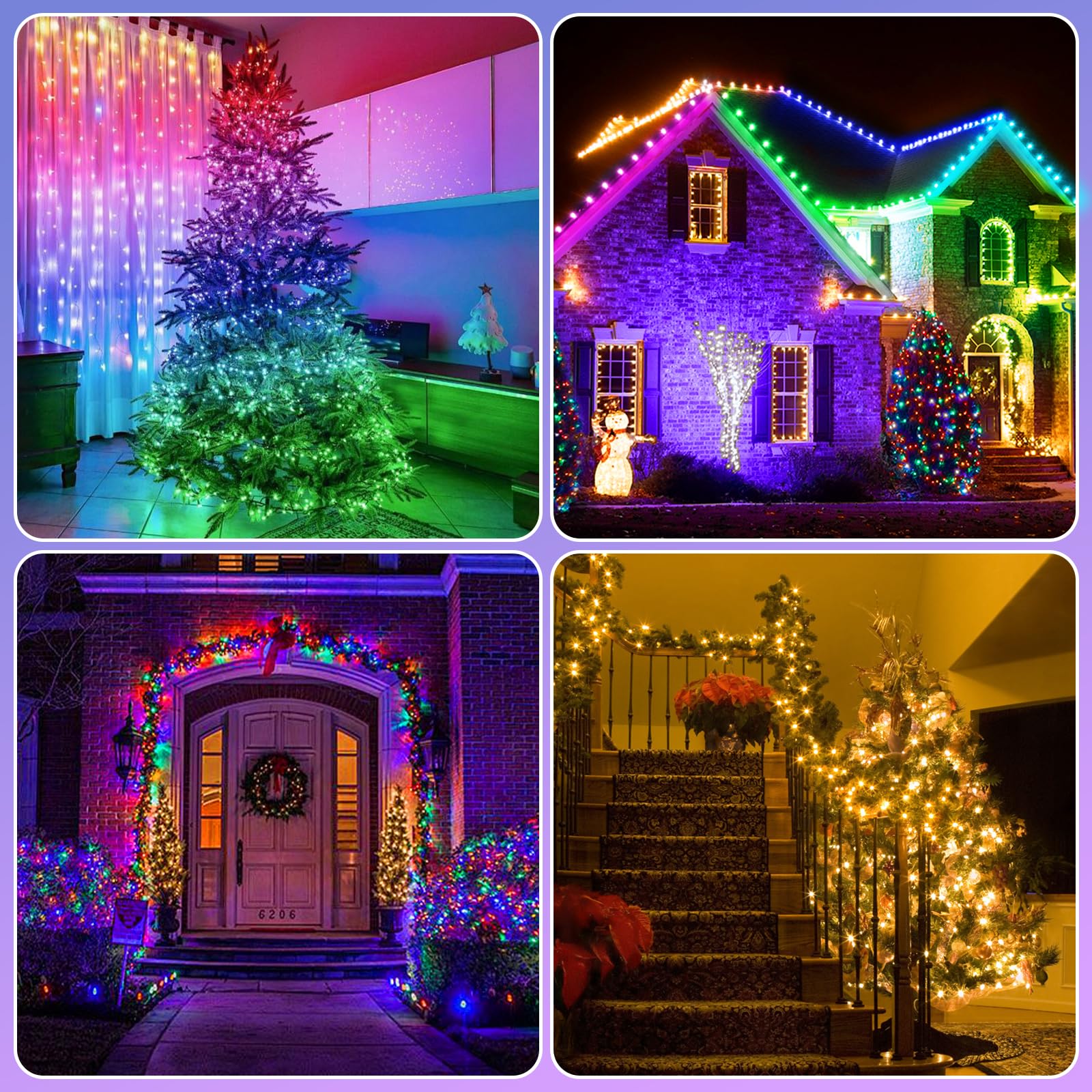 Quntis 30M 300LED Guirlande Lumineuse Exterieure Noel avec APP & Télécommande, 16 Millions de Couleurs Lumiere Sapin de Noel Intelligentes, 200+ DIY Modes Guirlande Exterieur Noël, Luminosité Réglable