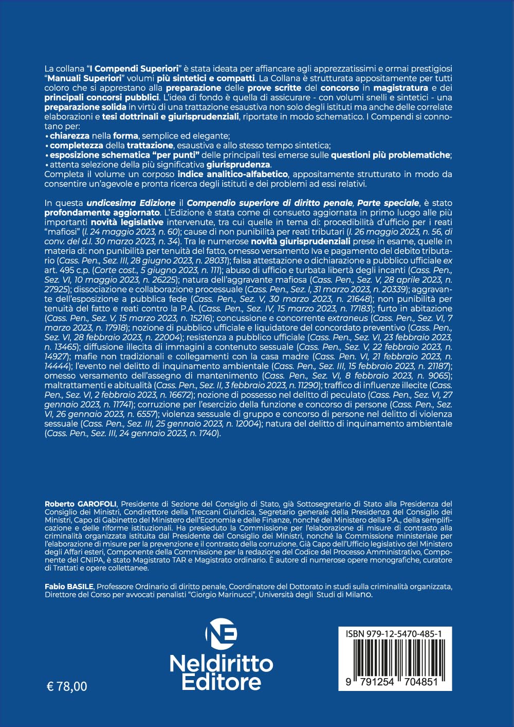 Compendio di diritto penale. Parte speciale. Nuova ediz.