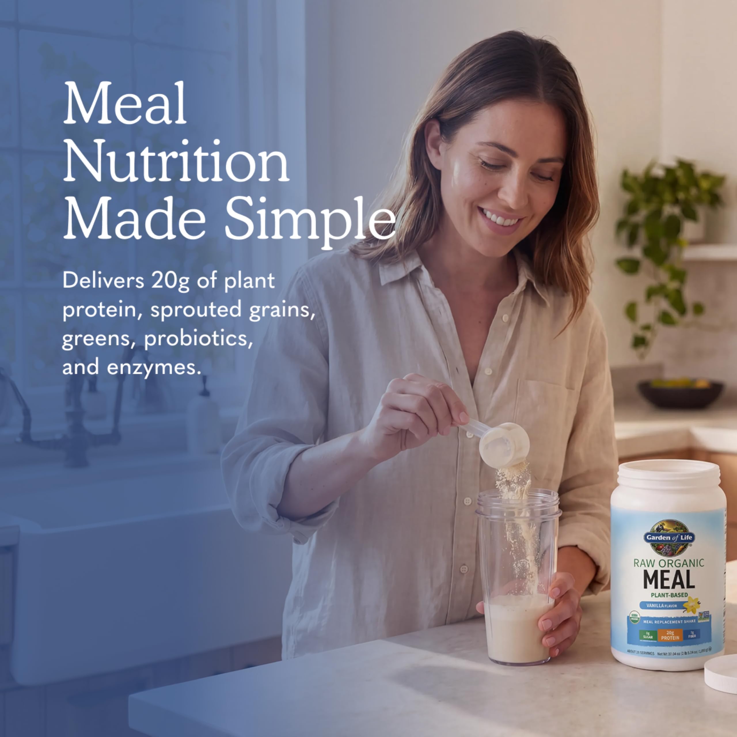 Garden of Life Raw Organic Meal Protein Powder, Vanilla, 28 Servings — Amazon image 3